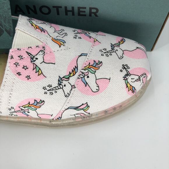Toms Pink Pastel Glitter Shimmer Unicorn Exclusive Print Classic Slip On Shoes - Picture 3 of 8